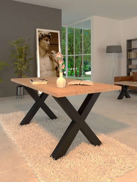 Mesa madera pata metal